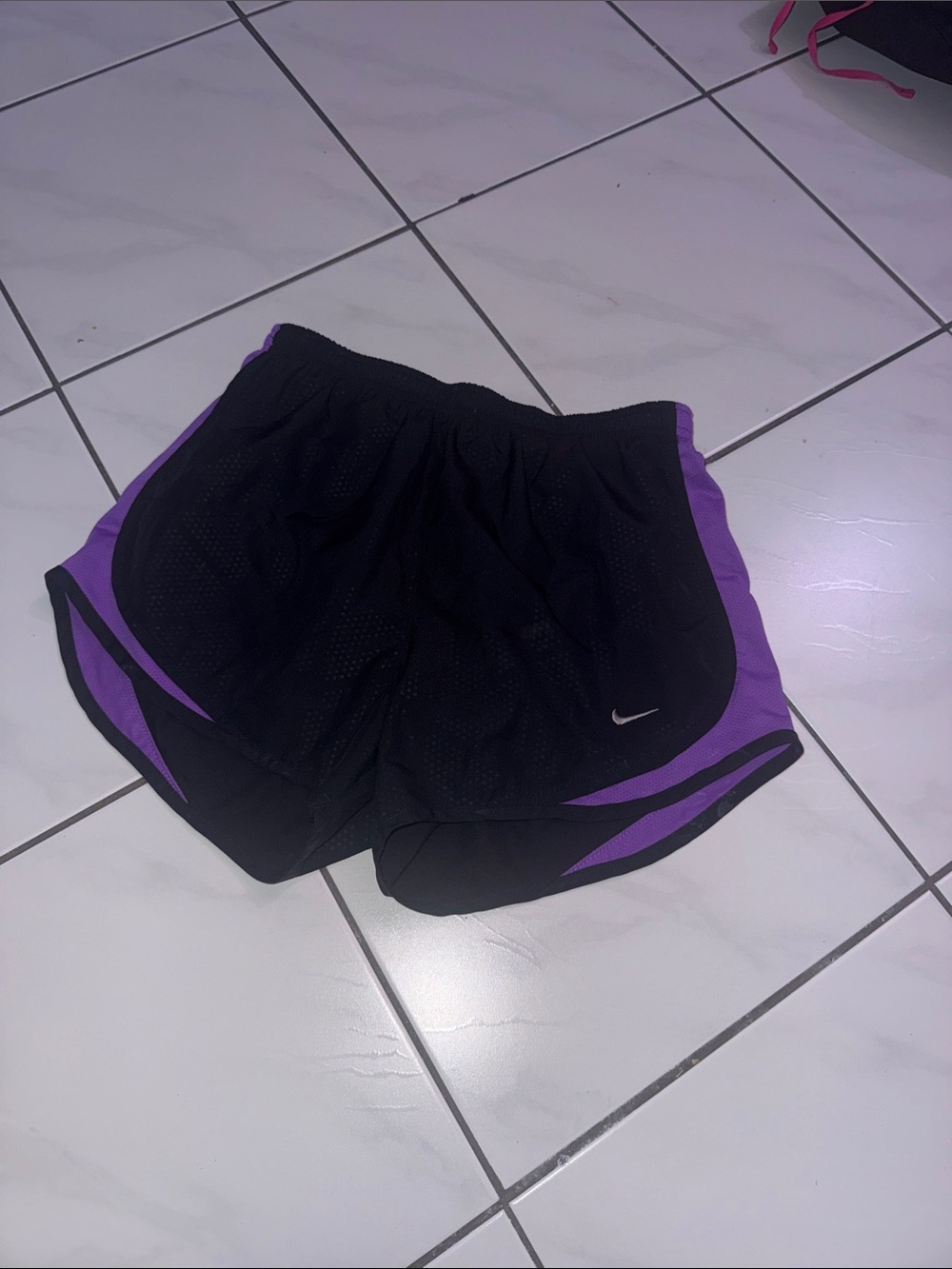 Nike Women’s Black and Purple Athletic Shorts